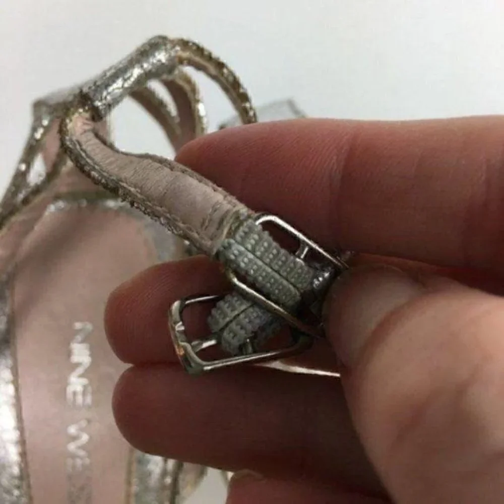 Nine West Heels Size 8 Nwmagnar Crackled Leather